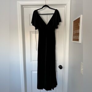 Jenny Yoo Velvet Black Evening Gown